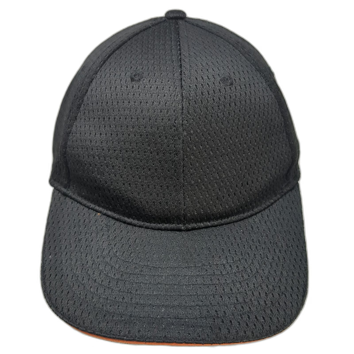 Chef Works Baseball Cap Black One Size Mesh Slideback Orange Trim Uniform Hat