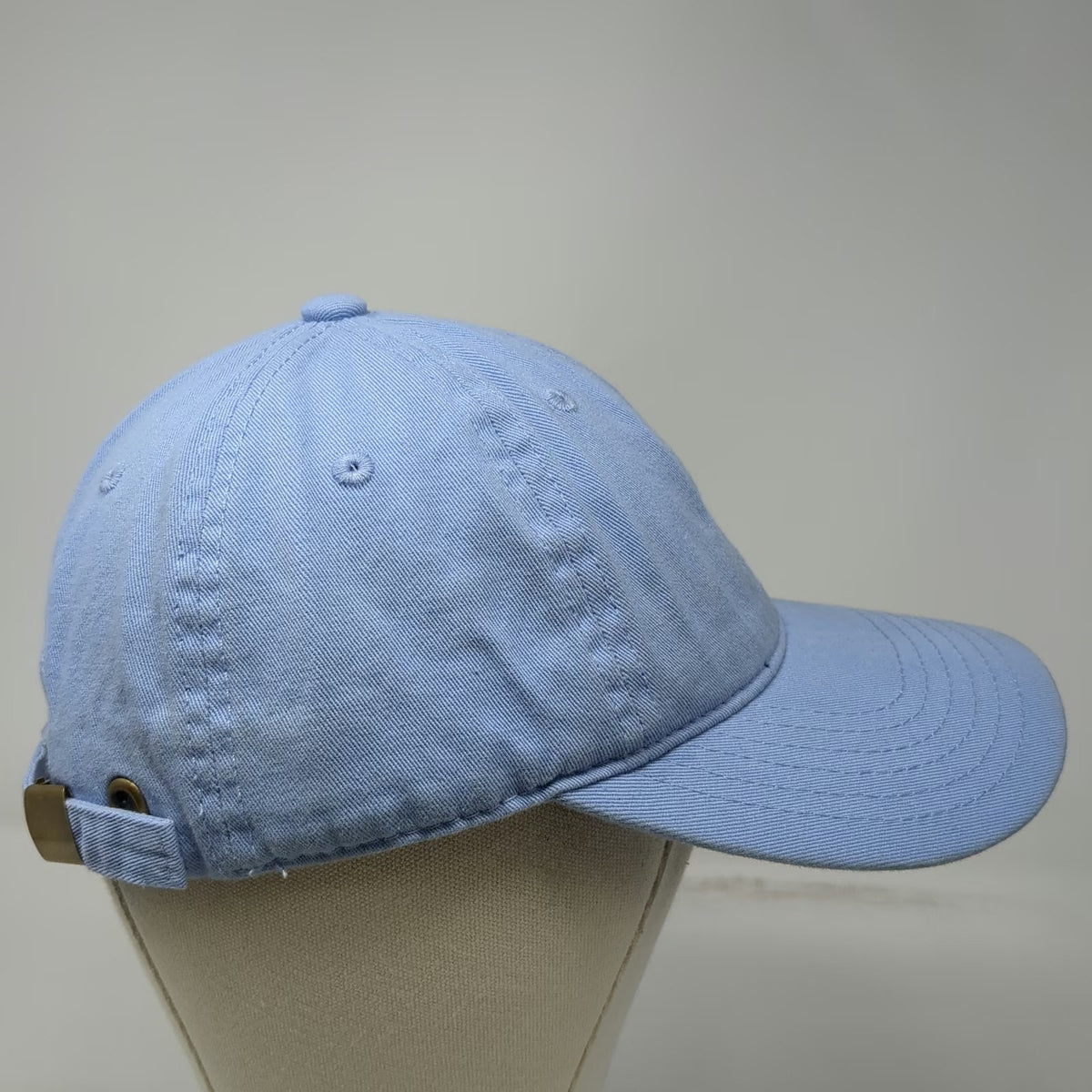 ChokoLids Baseball Cap Blue One Size Adjustable Slideback Cotton Solid Plain Hat