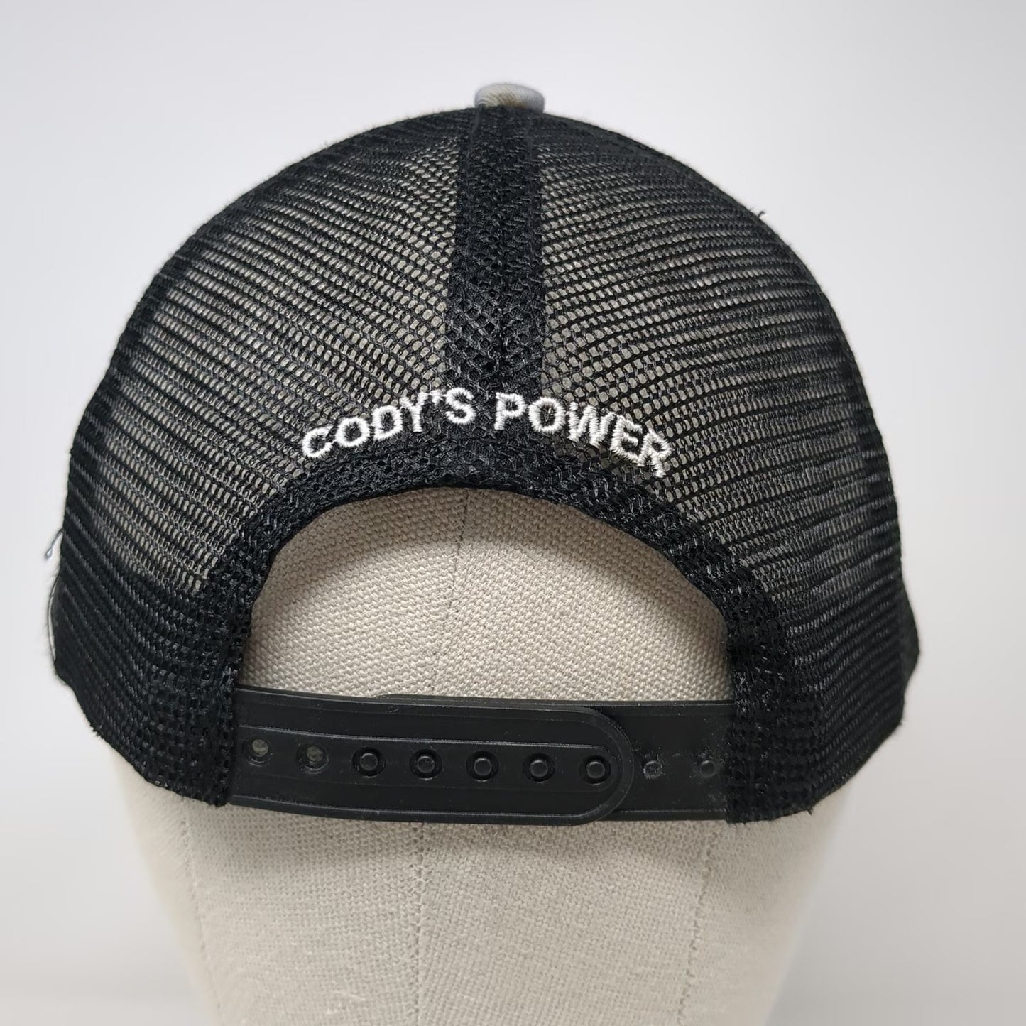 Hustler Trucker Hat Gray One Size Snapback Mesh Back Codys Power Mower Equipment