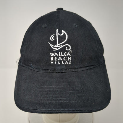 Wailea Beach Villas Slideback Hat Black OSFA Adjustable Embroidered