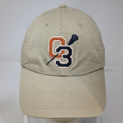 Utility Baseball Cap Beige One Size Lacrosse OS Stick Embroidered Hat Cotton