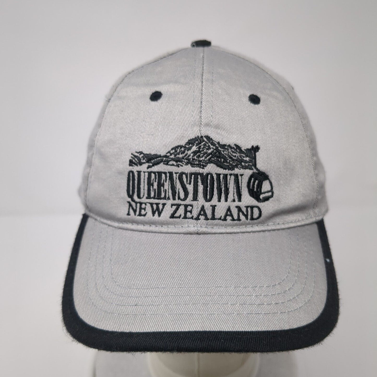 Queenstown New Zealand Snapback Hat Gray One Size Adjustable Embroidered Cotton