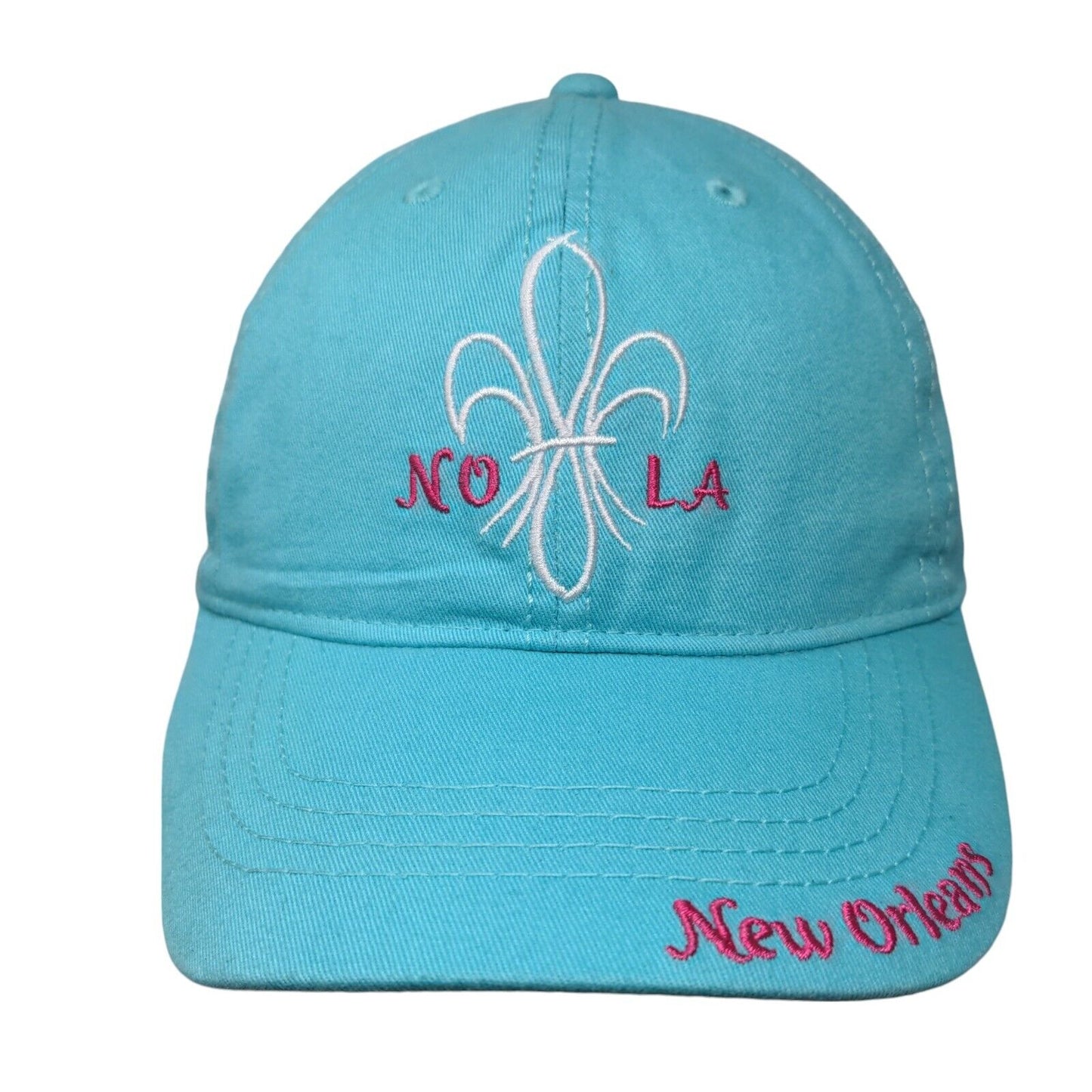 NOLA New Orleans Strapback Hat Blue One Size Adjustable Embroidered 6 Panel
