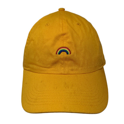 Rainbow Slideback Hat Yellow OSFA Adjustable Embroidered Newhattan Cotton