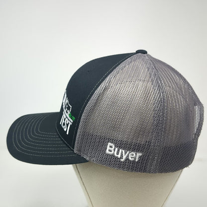 Richardson Trucker Hat Black Gray OSFM Snapback Mesh Merck Animal Health Bull