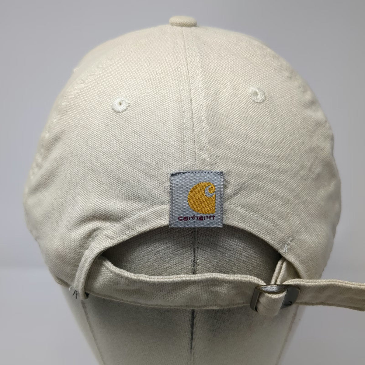 Carhartt Baseball Cap Beige One Size Slideback Blue Script Embroidery Logo Hat