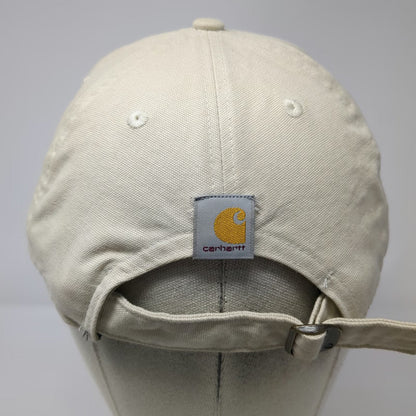Carhartt Baseball Cap Beige One Size Slideback Blue Script Embroidery Logo Hat