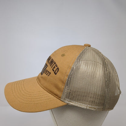 Ducks Unlimited Est 1937 Snapback Trucker Hat Brown OS Adjustable Mesh Back OC