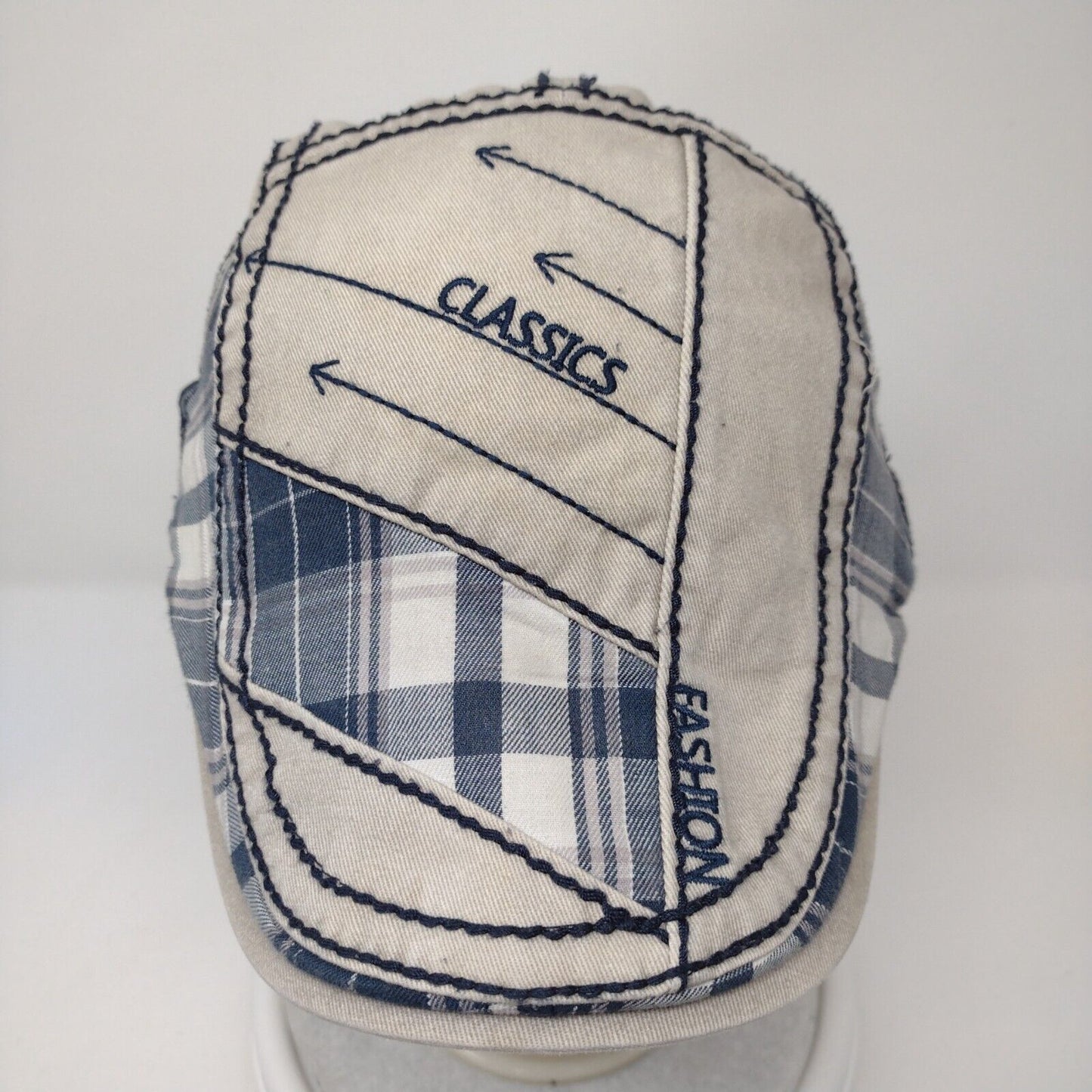 Classics Fashion Flat Cap Multicolor OSFA Plaid Adjustable Embroidered