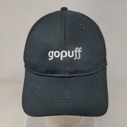 Go Puff Slideback Hat Black One Size Adjustable Embroidered Vented Holes 6 Panel