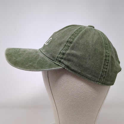 Wild Slideback Hat Green OSFM Adjustable Embroidered 6 Panel Vented Holes Cotton