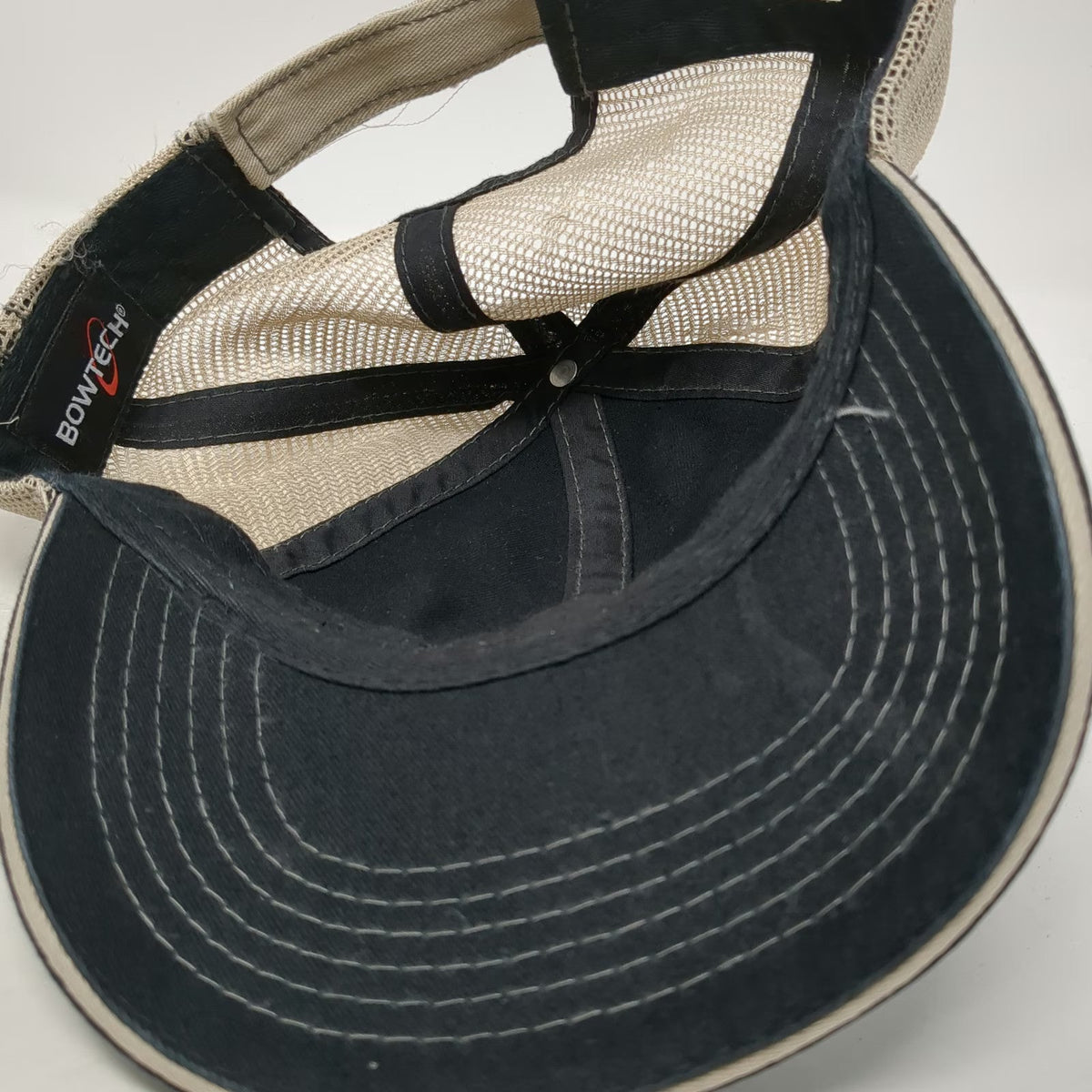 BowTech Baseball Cap Black One Size Mesh Patch Strapback Contrast Stitch Hat