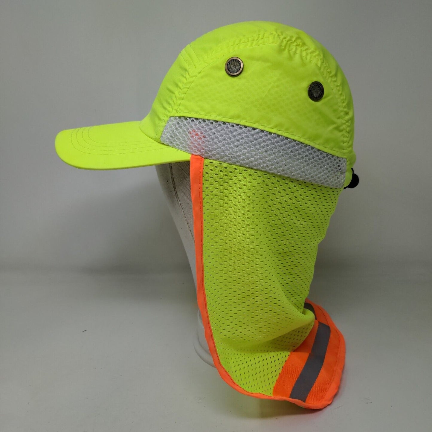 Unbranded Toggle Back Sun Hat Green One Size Neck Flap Reflective Vent Holes