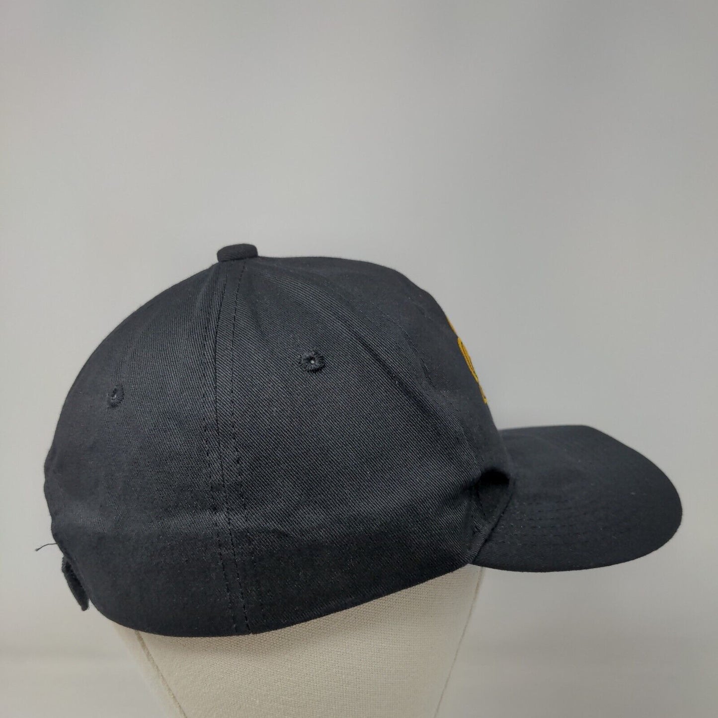 Fleur De Lis Strapback Hat Black One Size Embroidered 6 Panel
