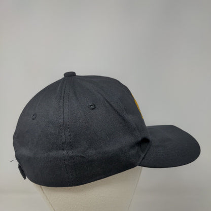Fleur De Lis Strapback Hat Black One Size Embroidered 6 Panel