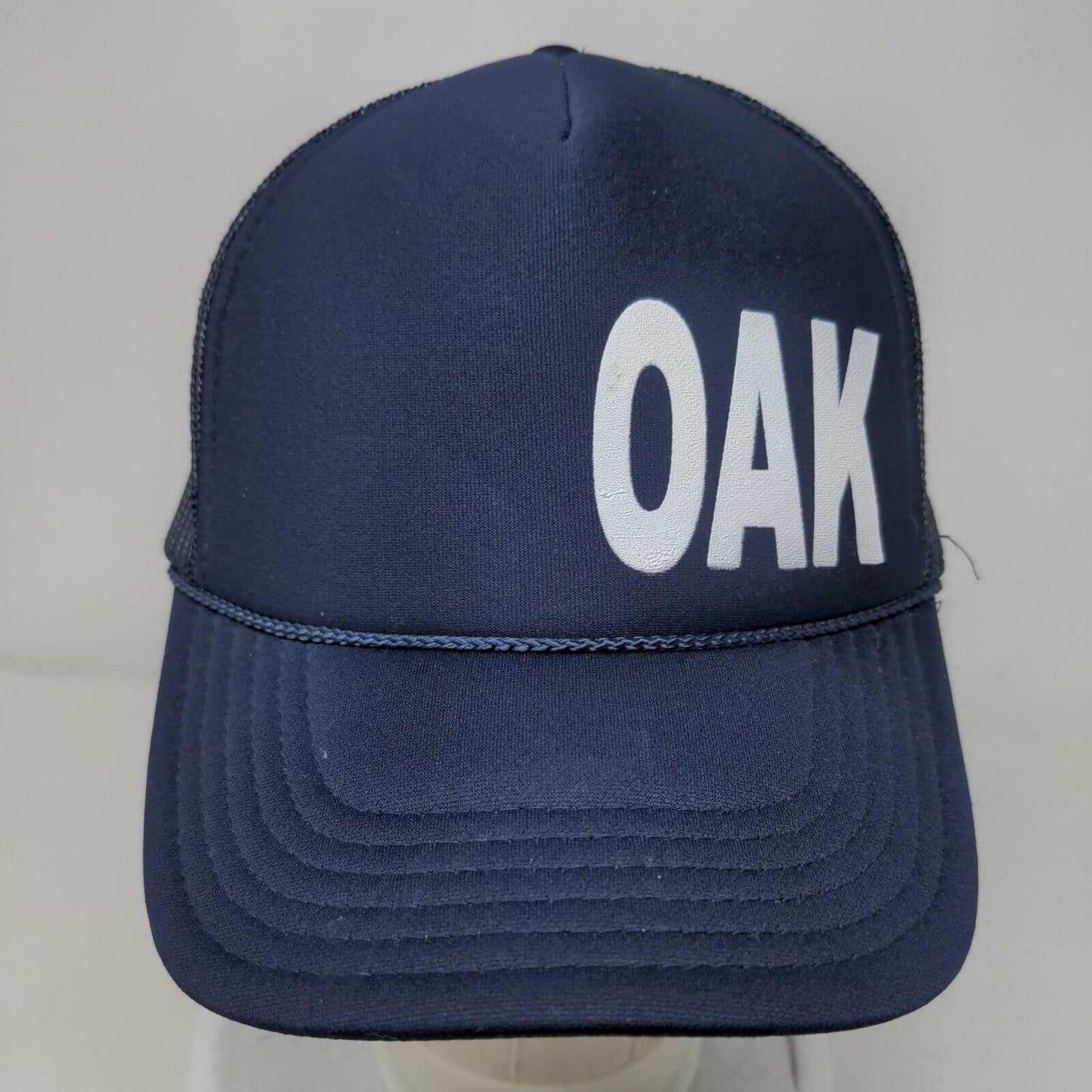 Oak Snapback Mesh Back Rope Trucker Hat Blue OSFM Adjustable Otto