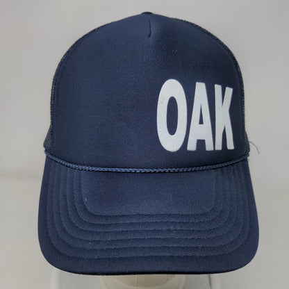 Oak Snapback Mesh Back Rope Trucker Hat Blue OSFM Adjustable Otto