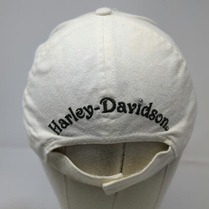 Harley-Davidson 5 Panel White One Size Hat Rhinestone Studded Strapback Cotton