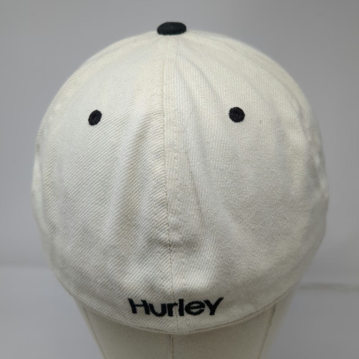 Hurley Baseball Cap White 7 1/4 Fitted Two Tone Embroidered Logo 210 Flexfit Hat