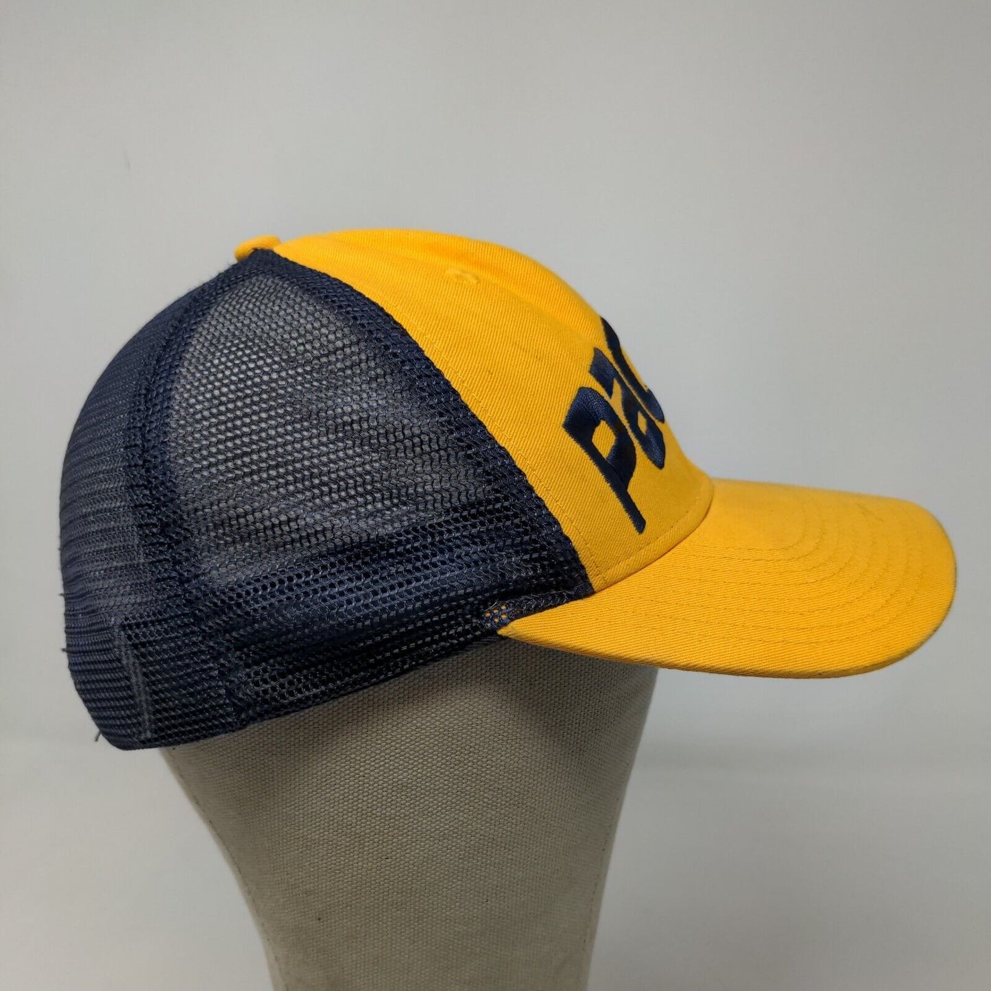 Main Gate Men's Snapback Mesh Back Hat Yellow Blue Indiana Pacers Logo