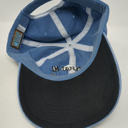 O'Keefe's Reef Baseball Cap Blue One Size Frankfort MI Fish Salmon Strapback Hat