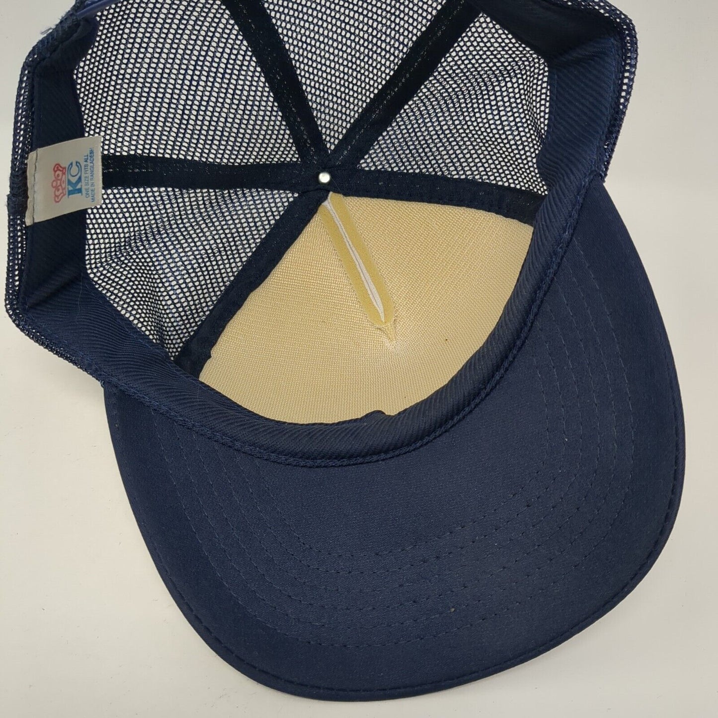 Rusty Duck Charters Snapback Rope Trucker Hat Blue One Size Mesh Back