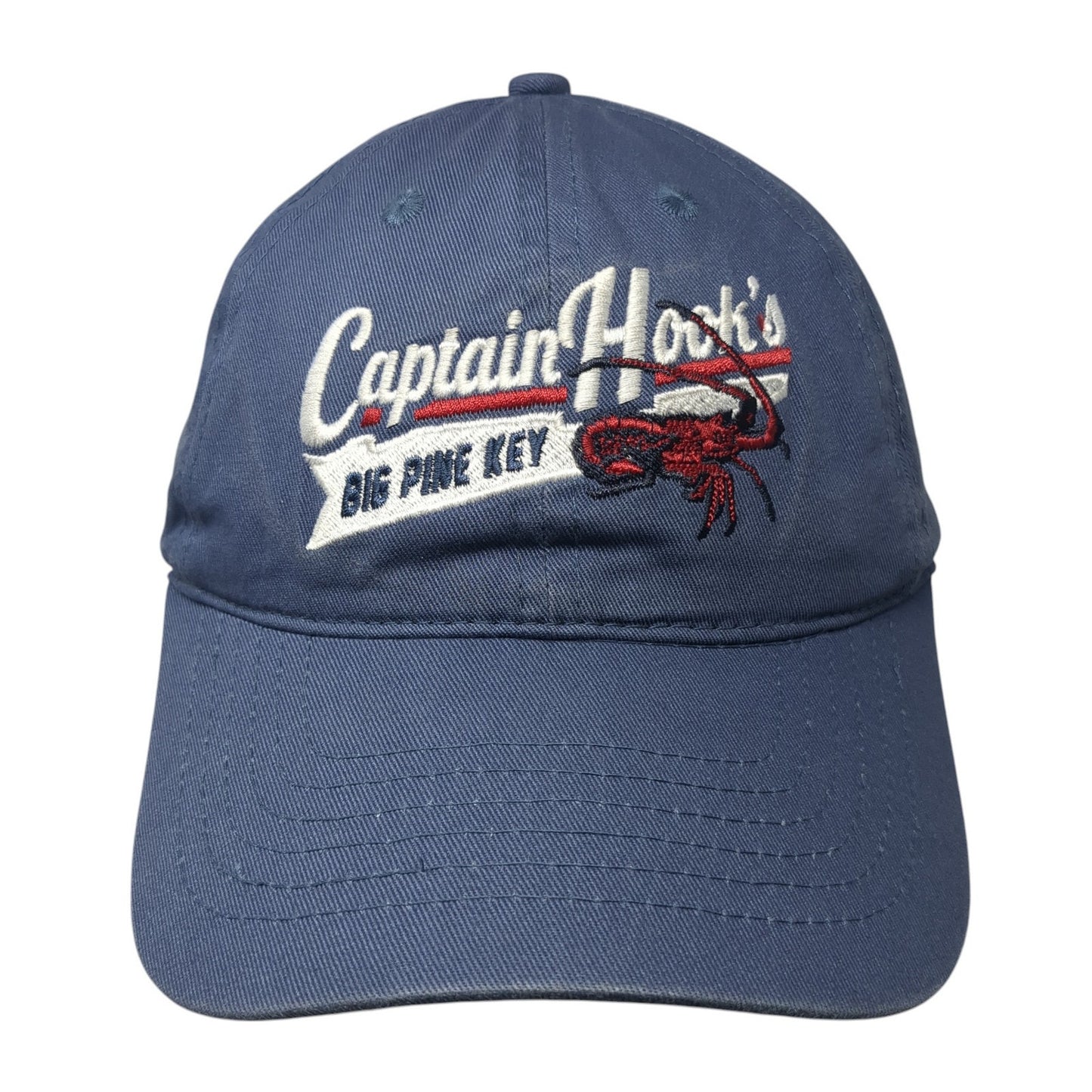Captain Hook's Big Pine Key Strapback Hat Blue One Size Adjustable Ouray