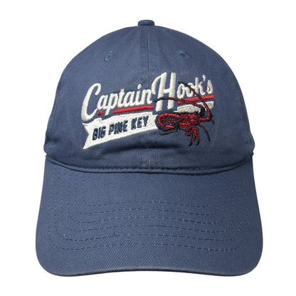 Captain Hook's Big Pine Key Strapback Hat Blue One Size Adjustable Ouray