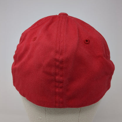 Superior Construction Fitted Hat Red L/XL Flexfit Embroidered 6 Panel Yupoong
