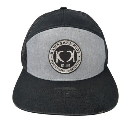 Kawasaki Kids Always Strong Always Brave Snapback Trucker Hat Black OS Mesh