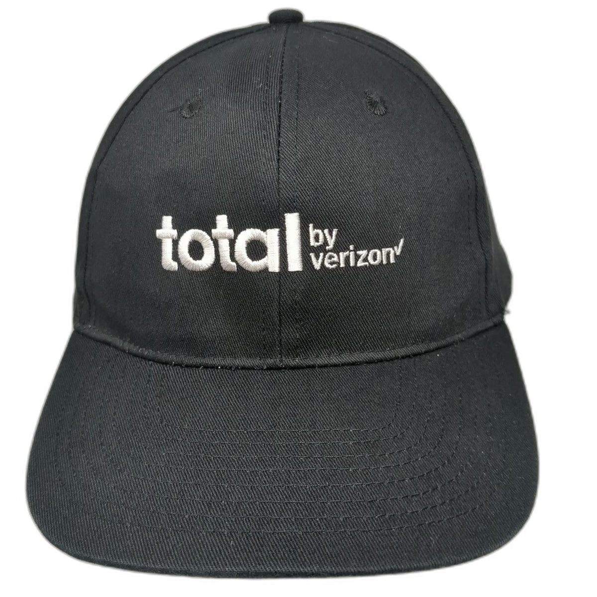 Hit Baseball Cap Black One Size Total by Verizon Logo Strapback Cotton Hat