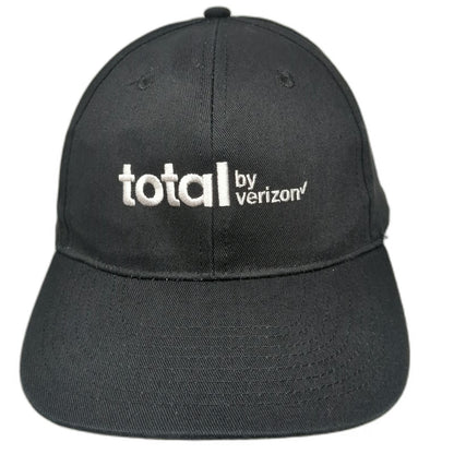 Hit Baseball Cap Black One Size Total by Verizon Logo Strapback Cotton Hat