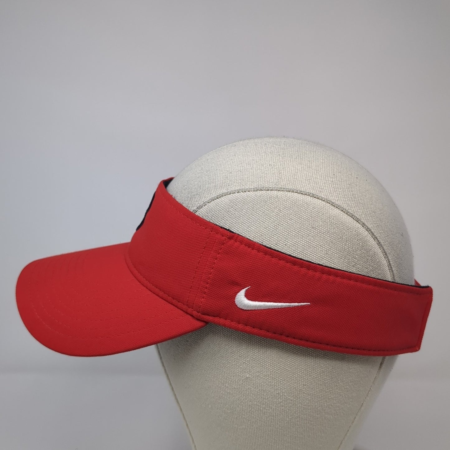 Letter B Strapback Visor Hat Red One Size Adjustable Embroidered Nike