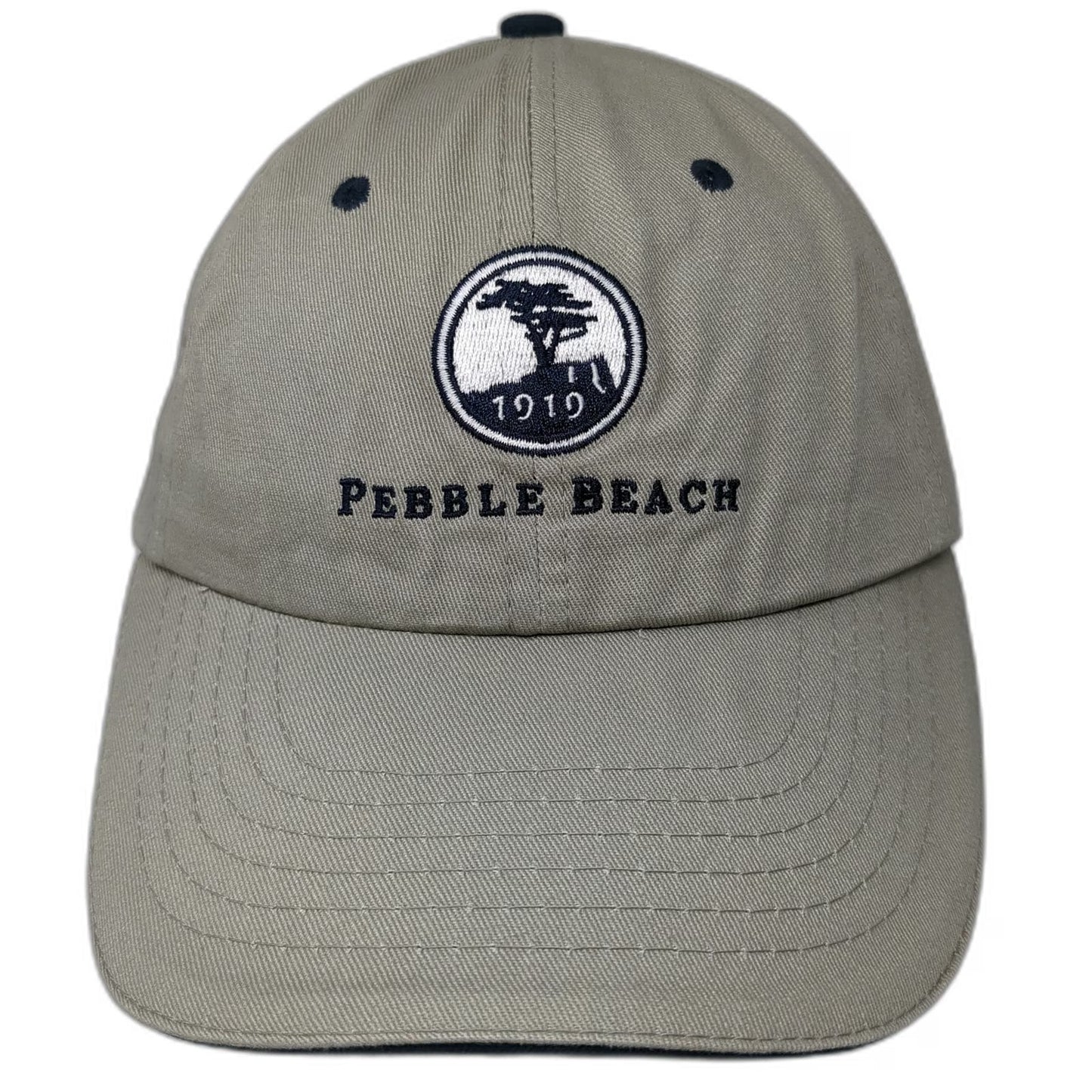 Pebble Beach Baseball Cap Beige One Size Hat 1919 Lone Cypress Golf Strapback