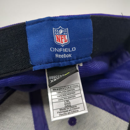 Minnesota Vikings NFL Reebok Cap Purple XL Onfield Stretch Fit Curved Brim Logo