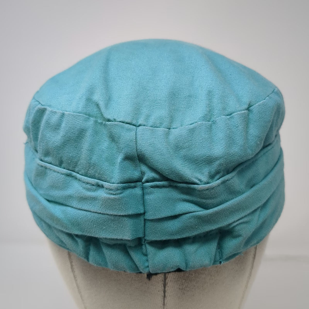 Army Cap Blue One Size Distressed Frayed Ruched Band Cadet Military Style Hat
