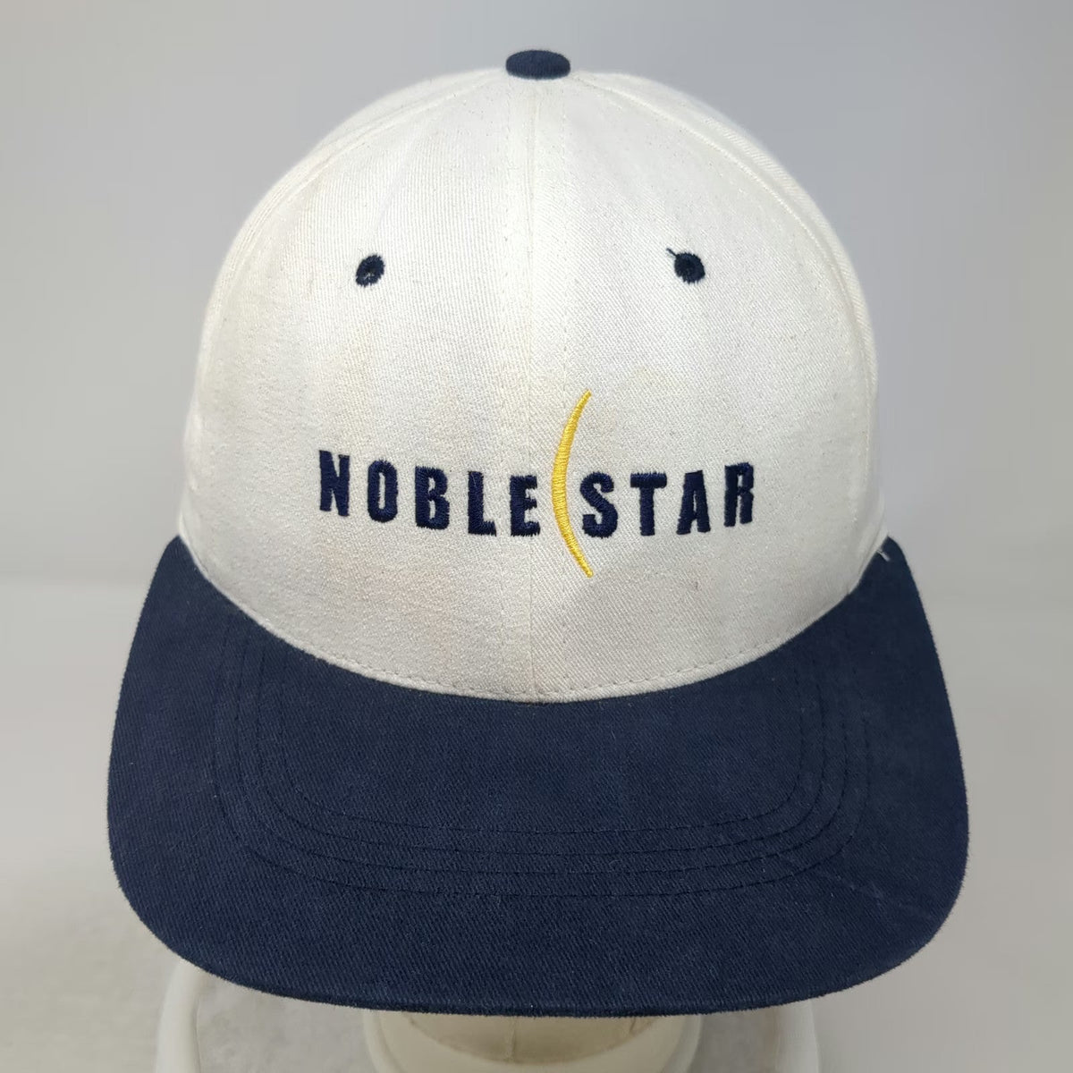 Noble Star Snapback Hat White Blue One Size Made in USA 6 Panel Embroidered
