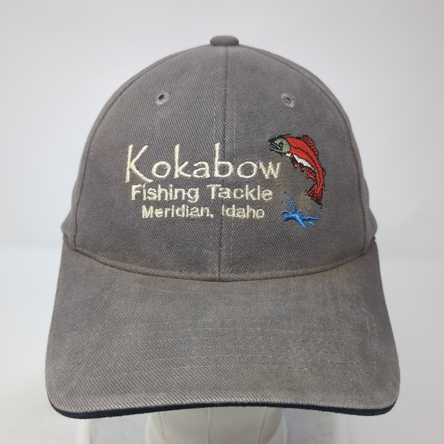 Kokabow Fishing Tackle Meridian Idaho Baseball Cap Gray OS Adjustable Sportsman