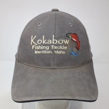 Kokabow Fishing Tackle Meridian Idaho Baseball Cap Gray OS Adjustable Sportsman