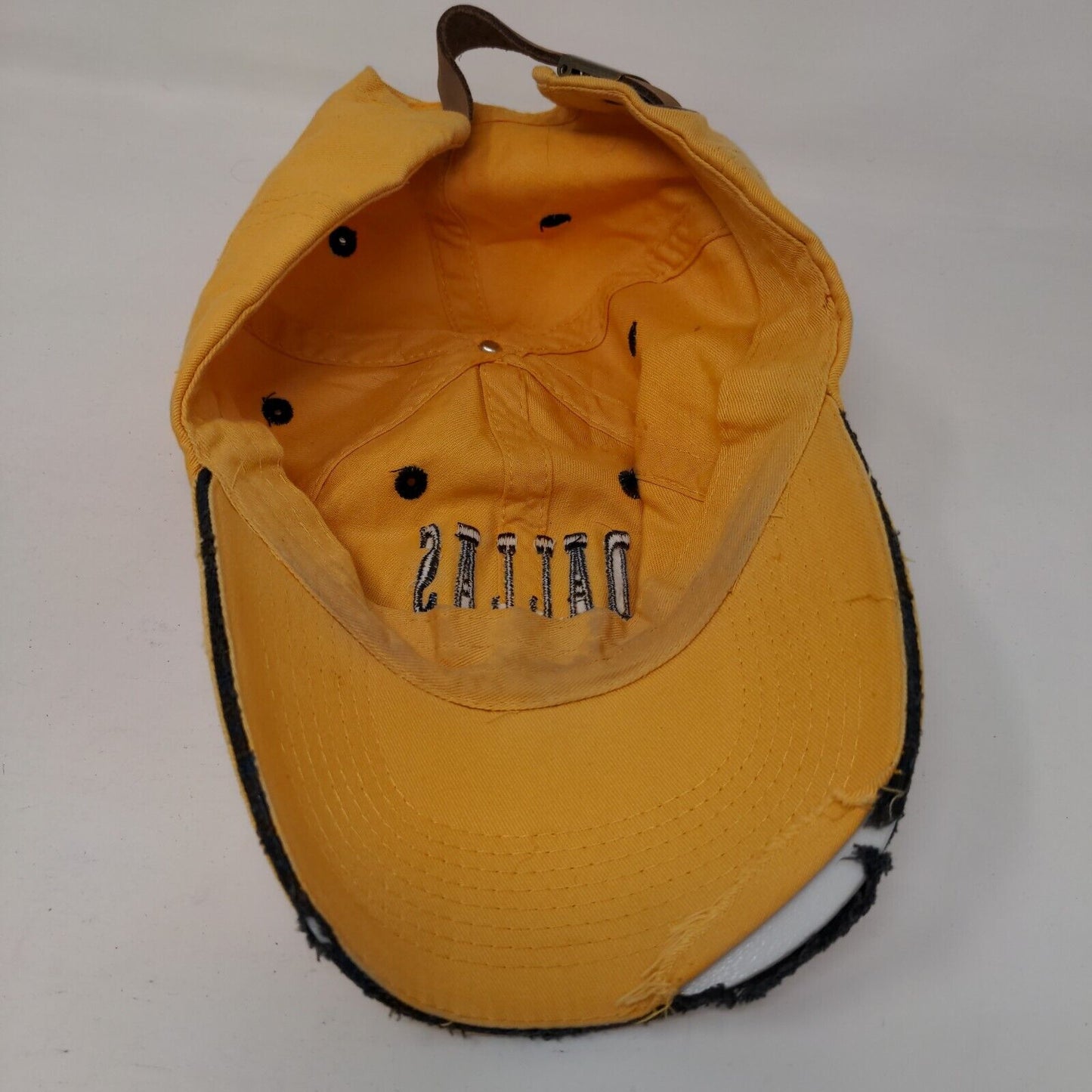 Dallas Texas Slideback Hat Yellow One Size Leather Strap Fahrenheit