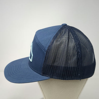 Trucker Hat Blue One Size Mesh Snapback House Tree Graphic Flat Bill 7 Panel