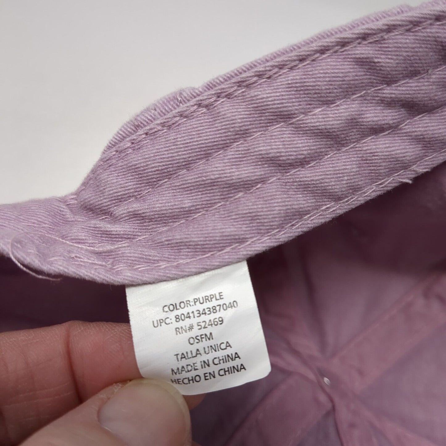 Unbranded Slideback Hat Purple One Size Adjustable Vented Holes 6 Panel Blank