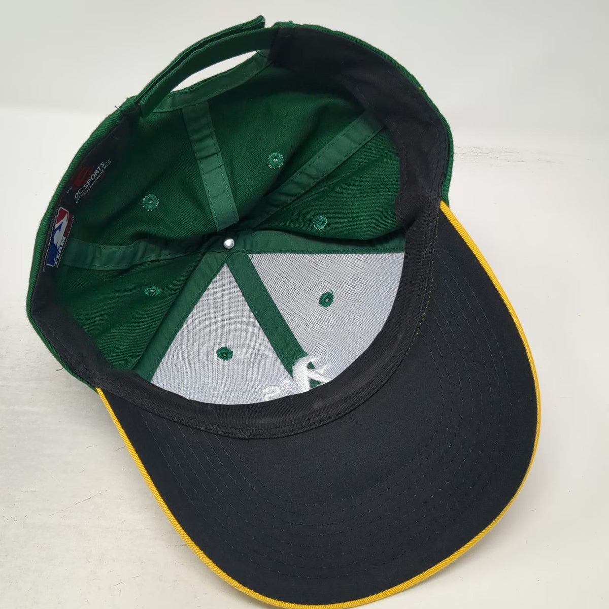 Oakland Athletics MLB OC Sports Baseball Cap Green Yellow White OSFM Strapback