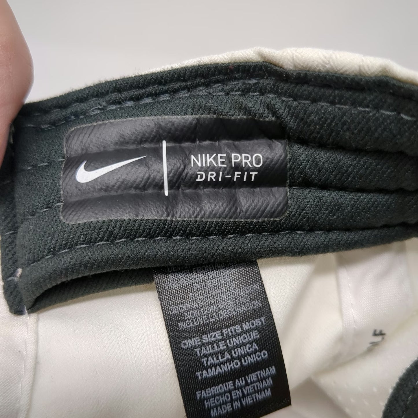 Nike Snapback Hat White One Size Perforated Swoosh Pro Dri-Fit Golf Sports