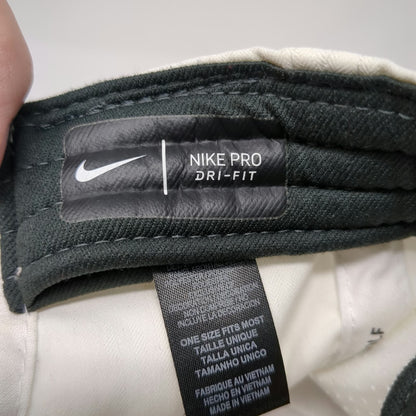 Nike Snapback Hat White One Size Perforated Swoosh Pro Dri-Fit Golf Sports