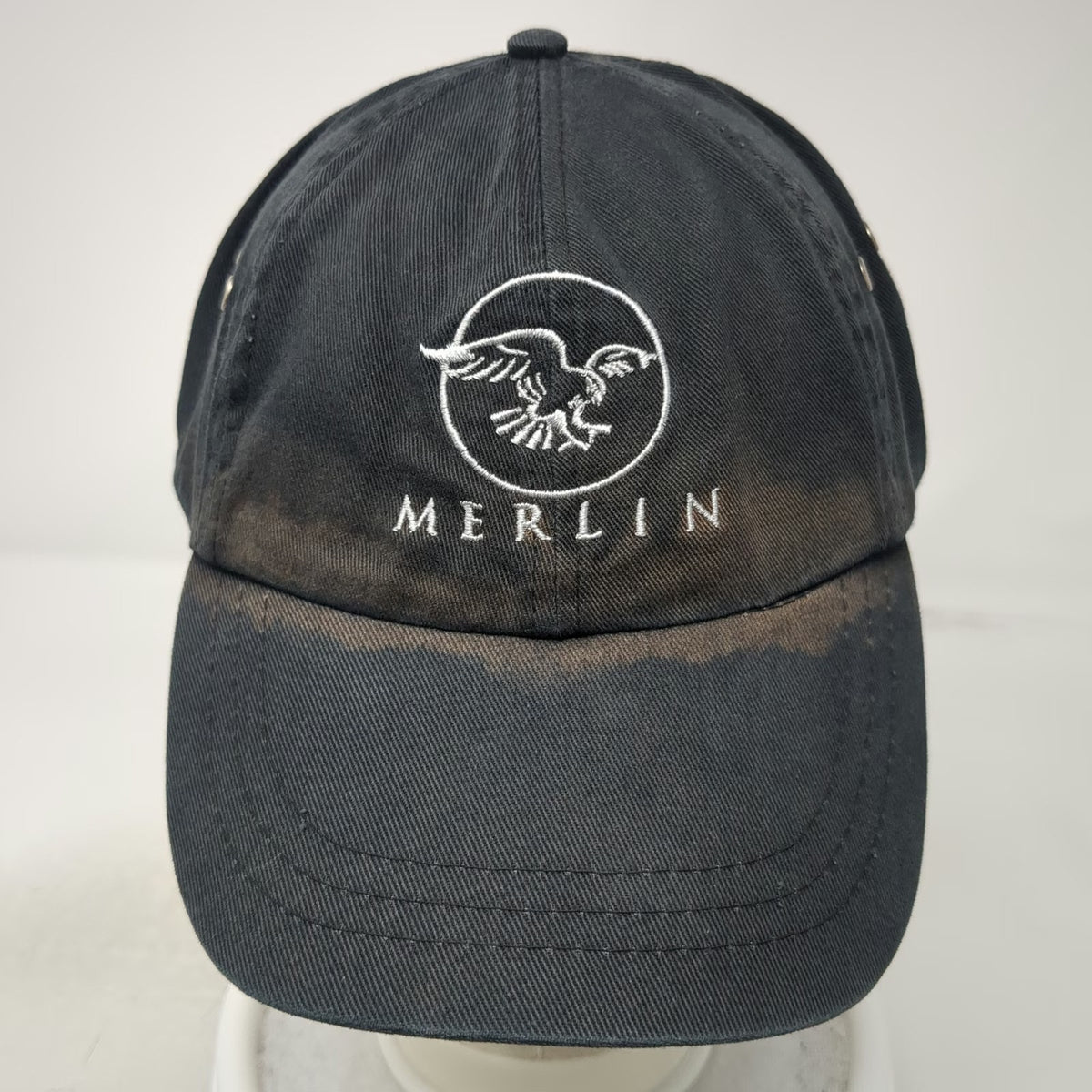 KC Caps Merlin Eagle Black One Size Baseball Cap Slideback Embroidered Bird