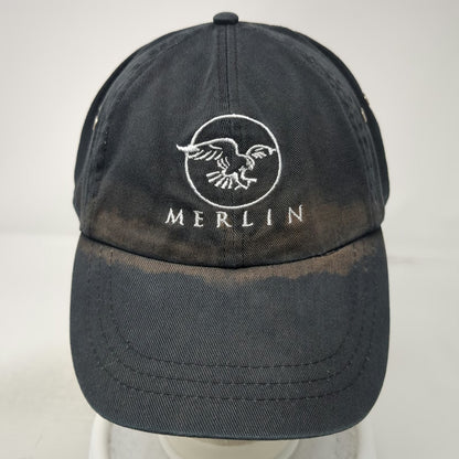 KC Caps Merlin Eagle Black One Size Baseball Cap Slideback Embroidered Bird