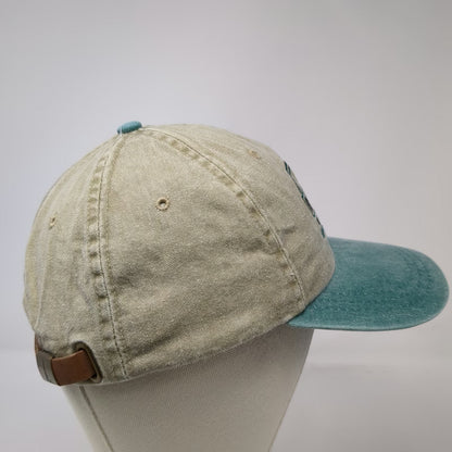 Adams Baseball Cap Beige Green One Size River Horse Brewery Hippo Hat Leather NJ