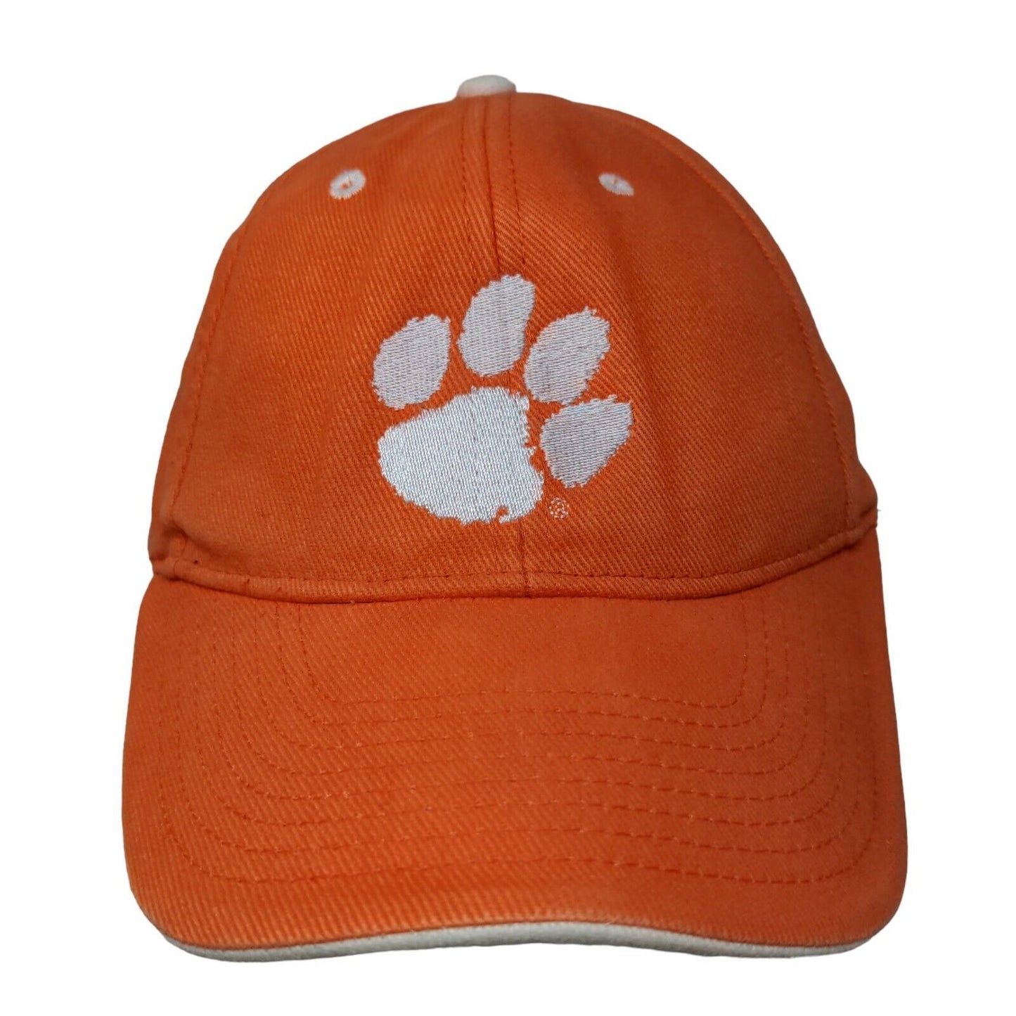 Clemson Tigers NCAA Strapback Hat Orange OSFM Embroidered Paw Logo