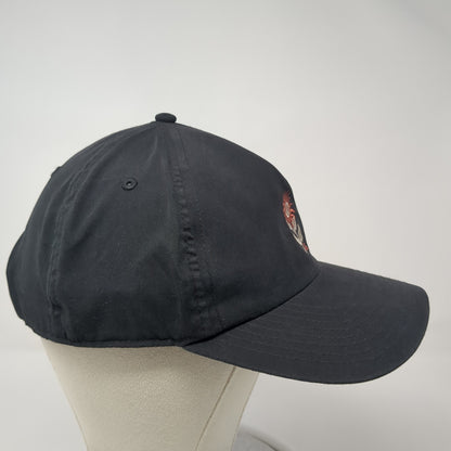 Flaming Peace Sign Snapback Hat Black One Size Adjustable Embroidered Quiksilver